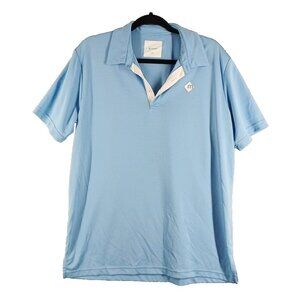 MOXIE Men Golf Polo Shirt Size LARGE Henley Collared Blue Knit Pullover